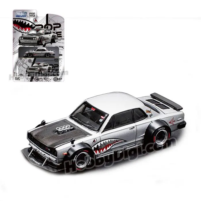 Nissan Skyline Hakosuka Shark Edition Silver Black Enigma 1:64
