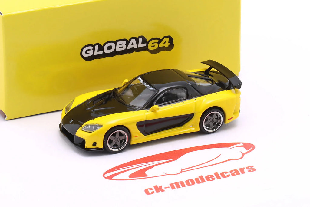 Mazda RX-7 VeilSide Fortune7 Yellow Black 1:64