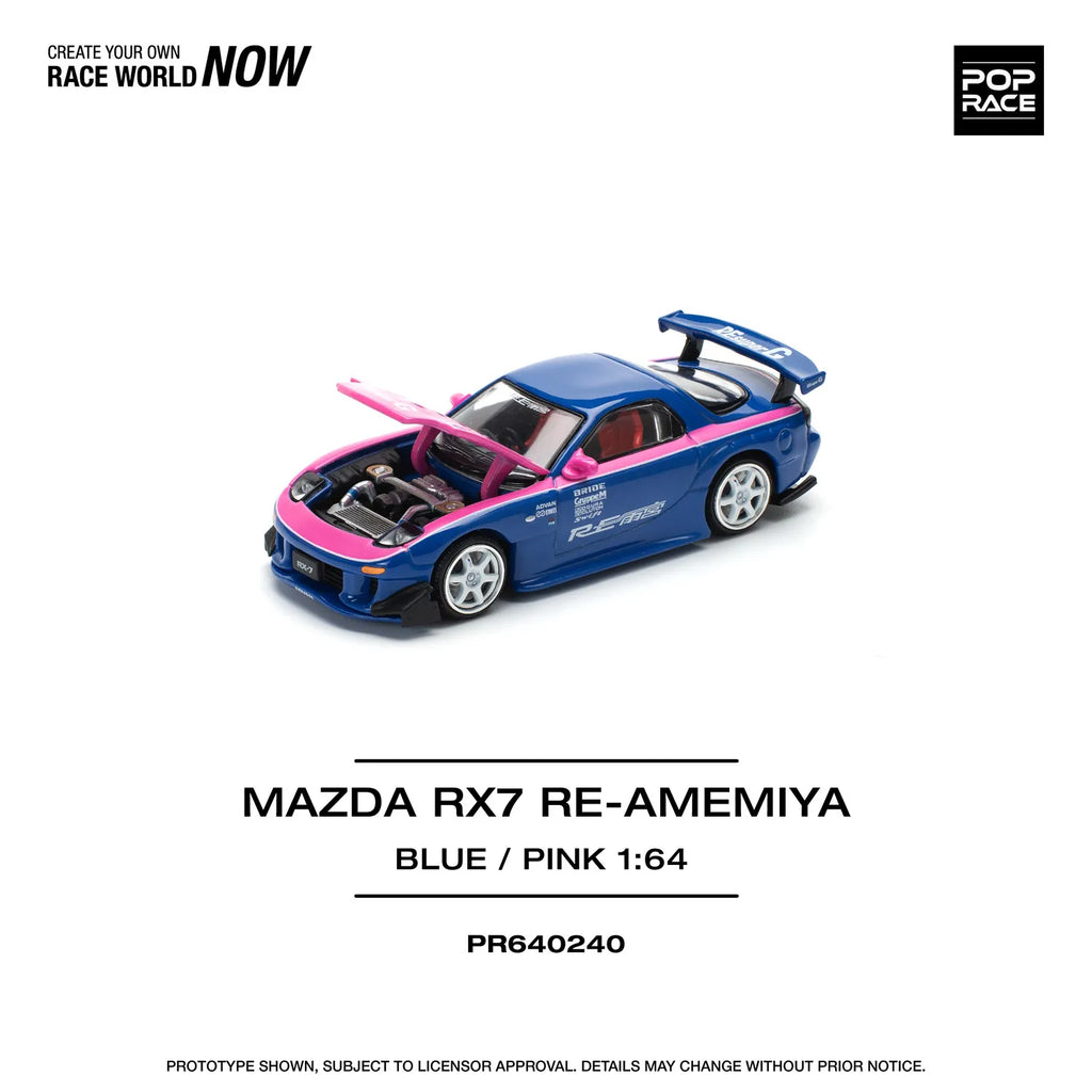 Mazda RX-7 FD3S RE Amemiya Blue Pink 1:64