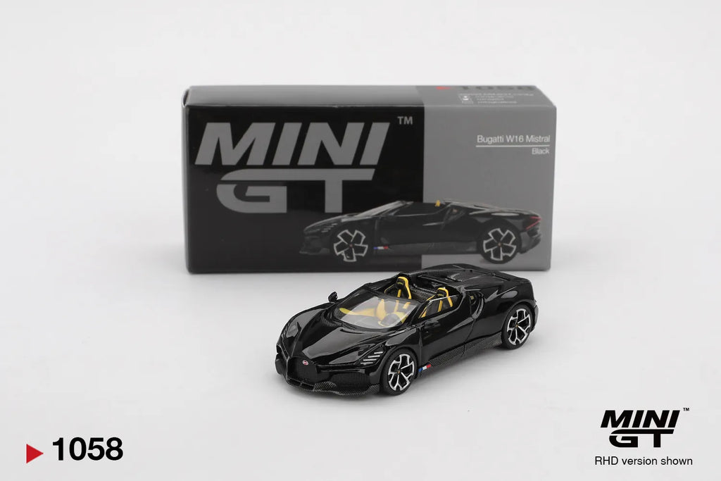 Bugatti W16 Mistral Black Yellow 1:64