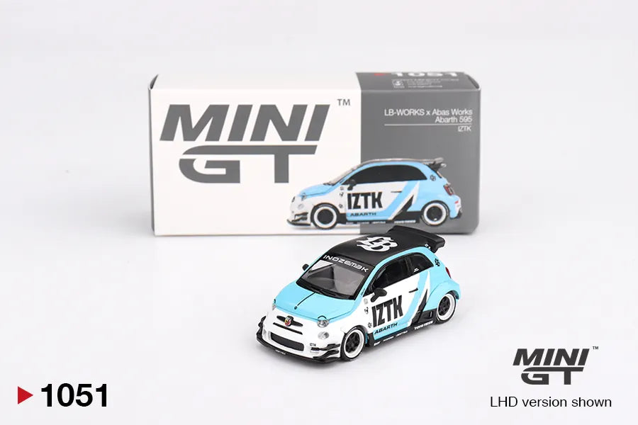 LB-Works x Abas Works Abarth 595 IZTK White Blue 1:64