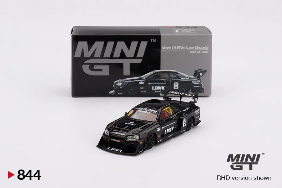 Nissan Skyline GT-R R34 LB-Super Silhouette Black 1:64
