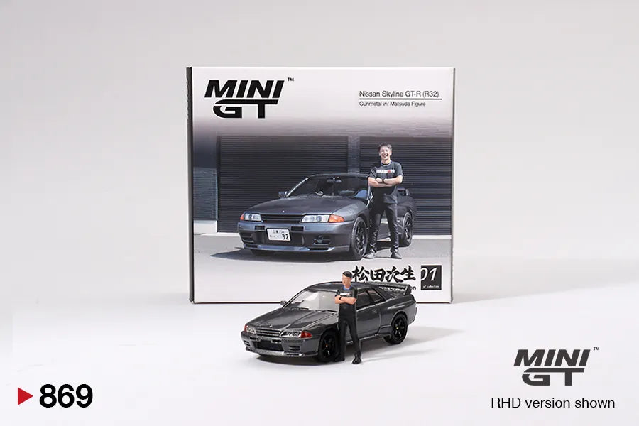 Nissan Skyline GT-R R32 Grey with Figure 1:64