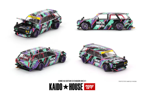 Datsun 510 Wagon HKS V1 Green Purple 1:64