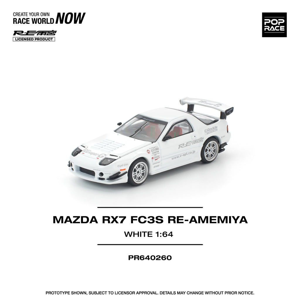 Mazda RX-7 FC3S RE Amemiya White PR64 1:64
