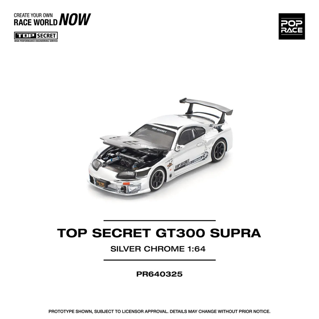 Toyota Supra A80 GT300 Chrome Silver 1:64