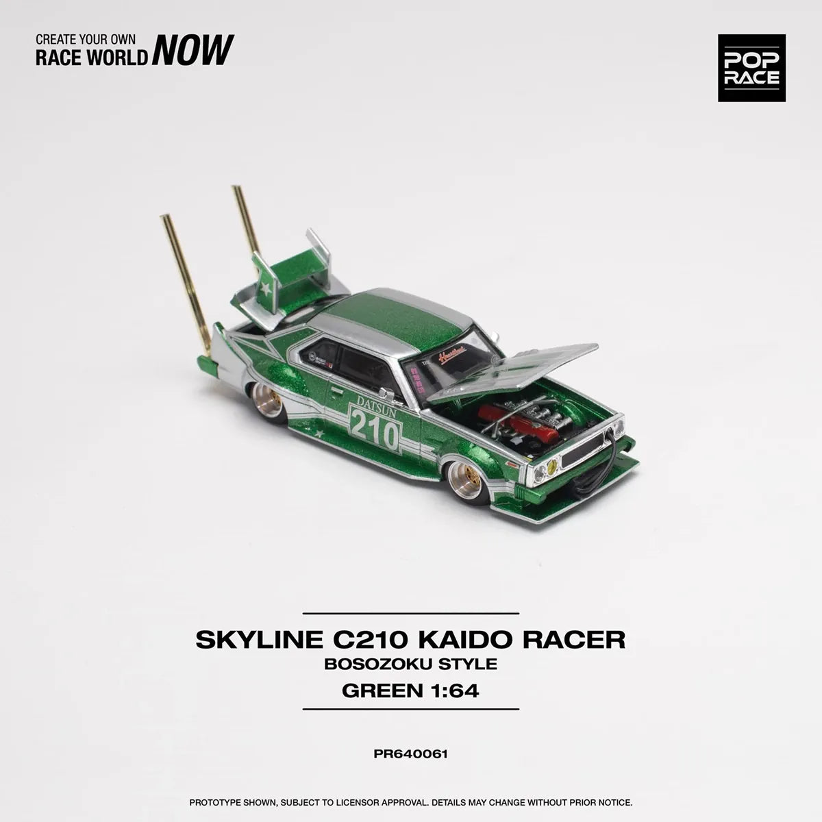 Nissan Skyline C210 Bosozoku Style Red White 1:64