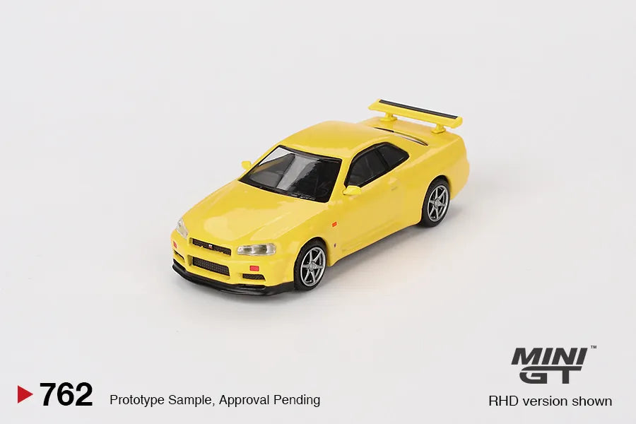 Nissan Skyline GT-R R34 V-Spec II Yellow 1:64