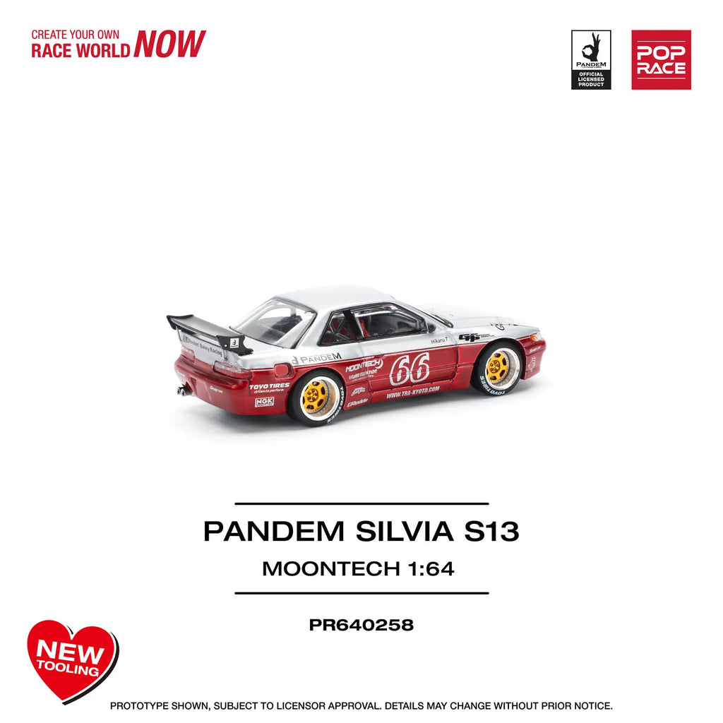 Nissan Silvia S13 Pandem Moontech #66 Red White 1:64