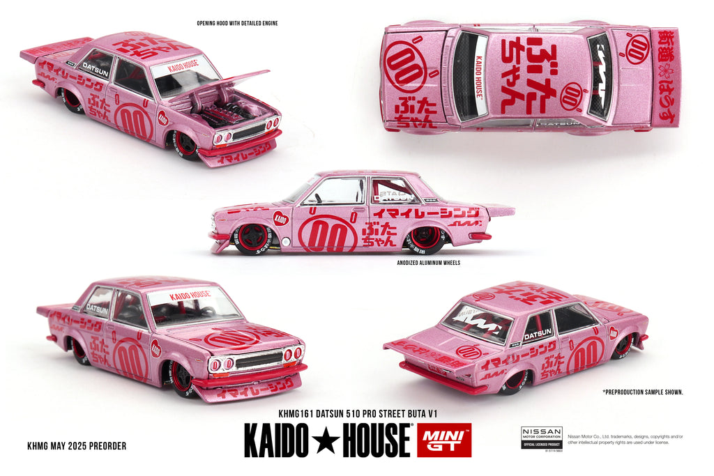 Datsun 510 Pro Street Buta V1 Pink #00 1:64
