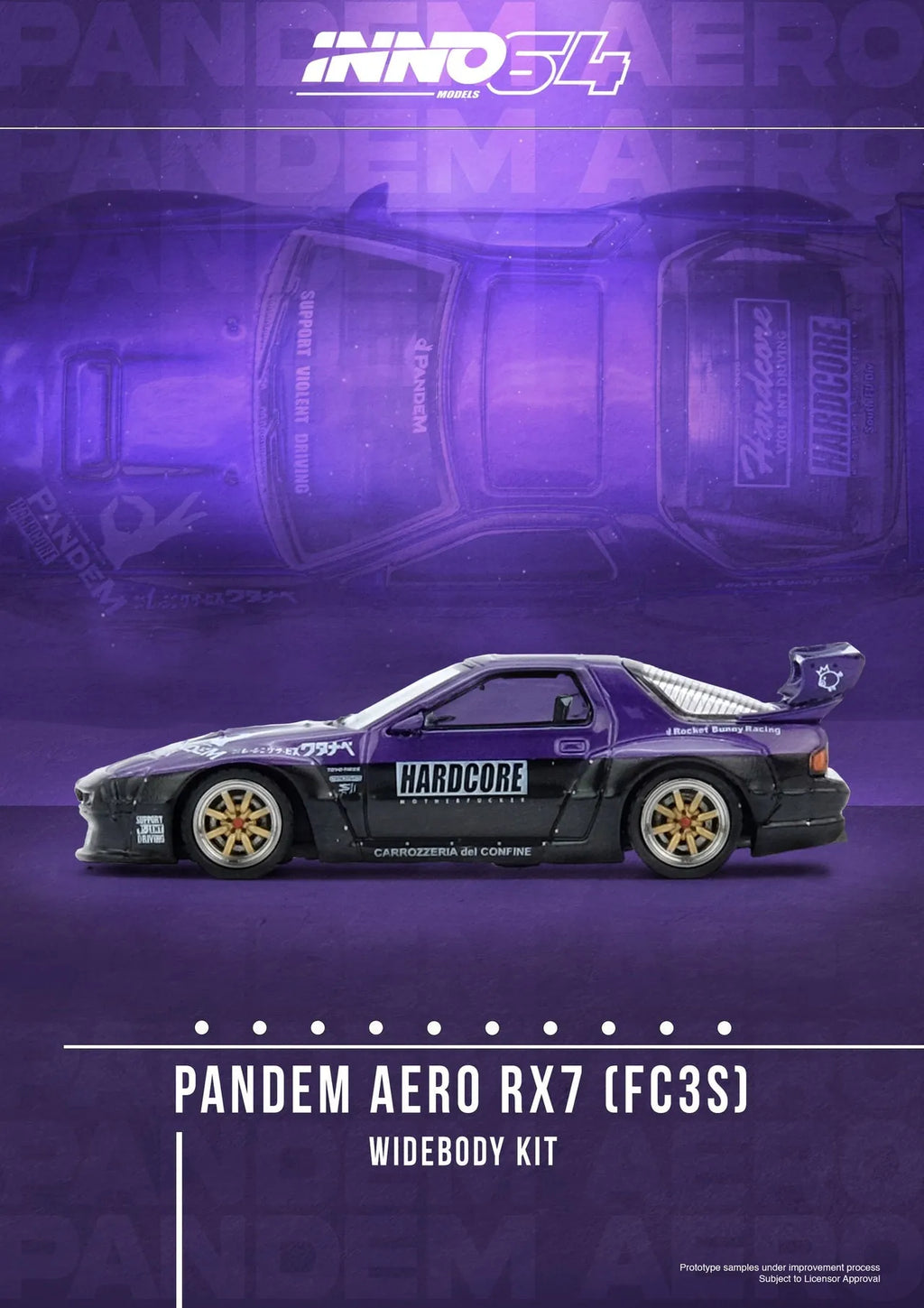 Mazda RX-7 FC3S Pandem Rocket Bunny Purple 1:64