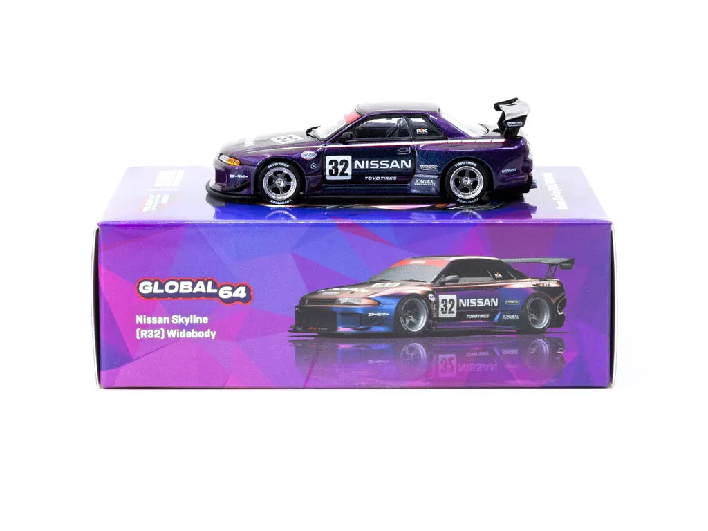 Nissan Skyline R32 Widebody Midnight Purple 1:64