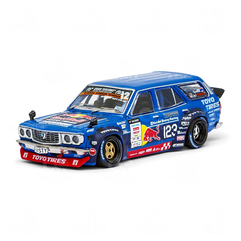 Mazda RX3 Station Wagon Mad Mike D1GP 2024 Blue 1:64