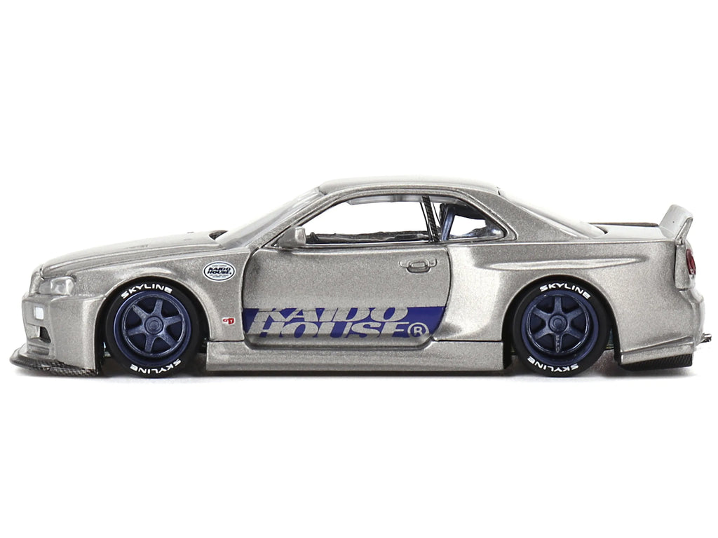 Nissan Skyline GT-R R34 Kaido Works Shinjuku V1 Silver 1:64