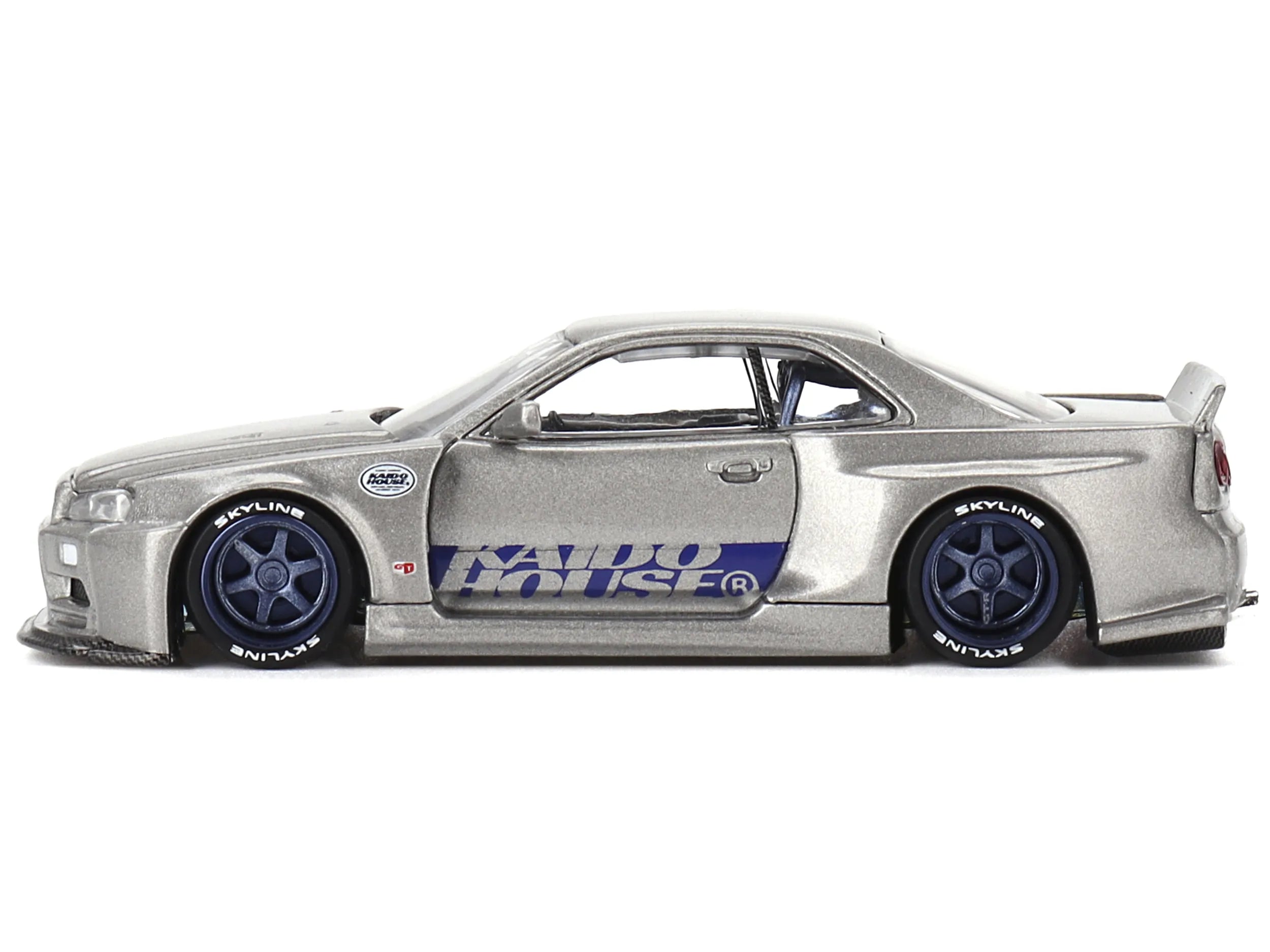 Nissan Skyline GT-R R34 Kaido Works Shinjuku V1 Silver 1:64
