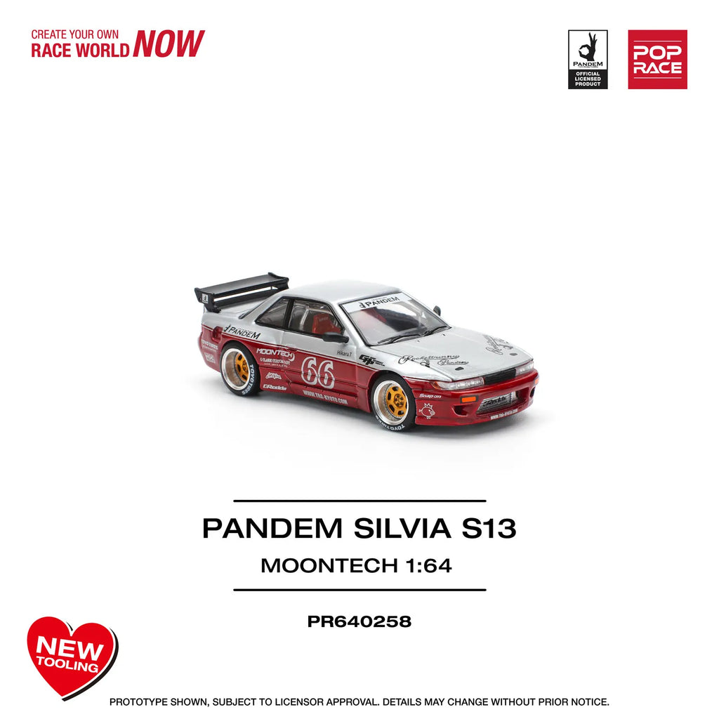 Nissan Silvia S13 Pandem Moontech #66 Red White 1:64