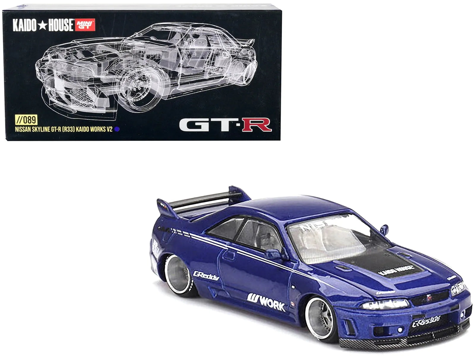 Nissan Skyline GT-R R33 Active Carbon V2 Blue 1:64