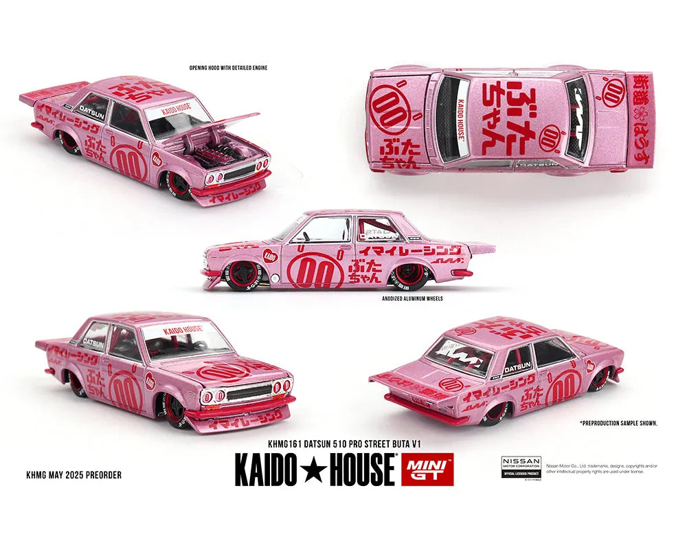 Datsun 510 Pro Street Buta V1 Pink #00 1:64