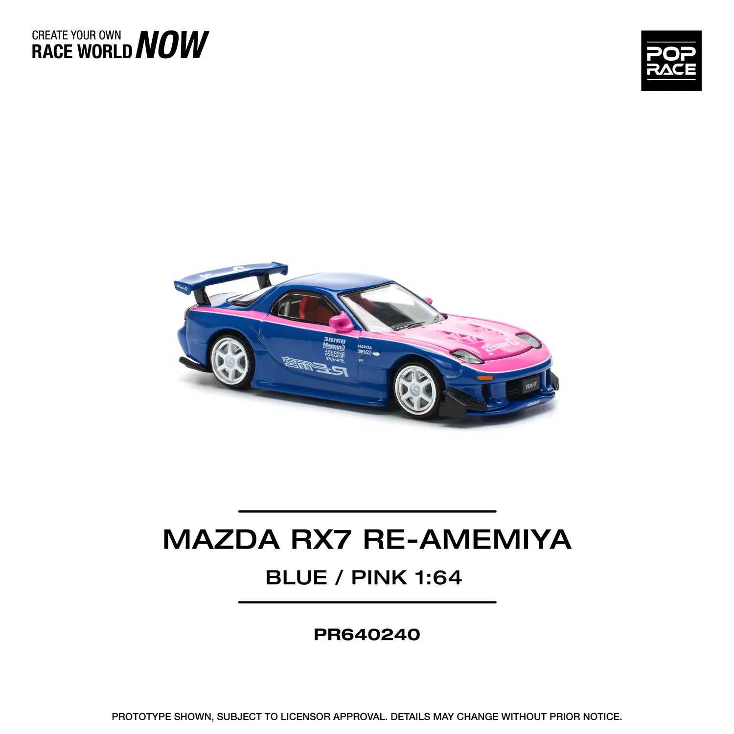 Mazda RX-7 FD3S RE Amemiya Blue Pink 1:64