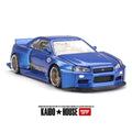 Nissan Skyline GT-R R34 Kaido Works Shinjuku Blue 1:64