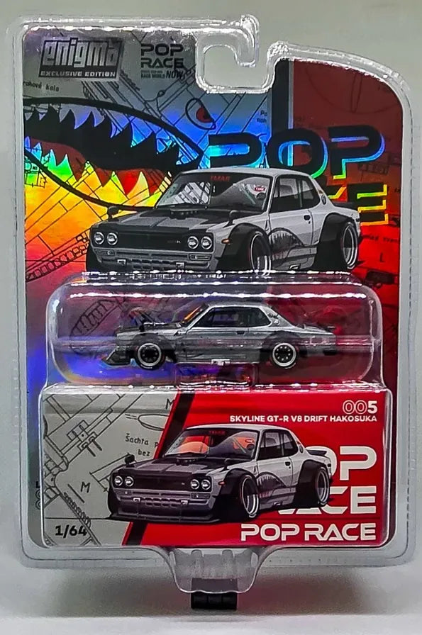 Nissan Skyline Hakosuka Shark Edition Silver Black Enigma 1:64