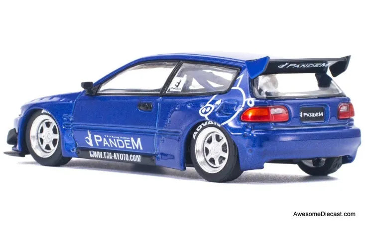 Honda Civic EG6 Pandem Hood Delete Blue Metallic 1:64
