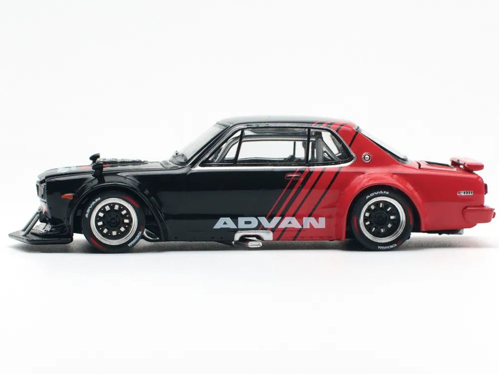 Nissan Skyline Kenmeri GT-R V8 Drift Advan Red Black 1:64