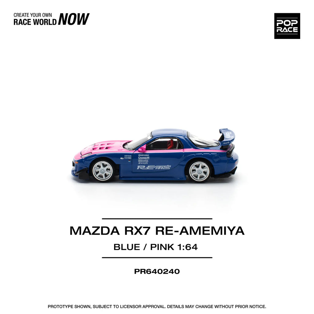 Mazda RX-7 FD3S RE Amemiya Blue Pink 1:64