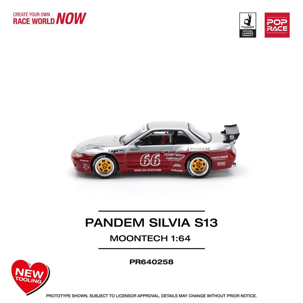 Nissan Silvia S13 Pandem Moontech #66 Red White 1:64