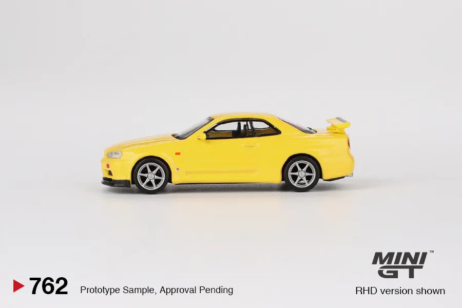 Nissan Skyline GT-R R34 V-Spec II Yellow 1:64