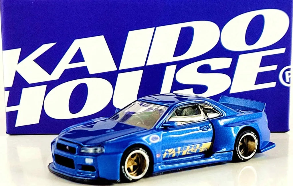 Nissan Skyline GT-R R34 Kaido Works Shinjuku Blue 1:64