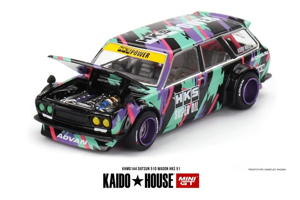 Datsun 510 Wagon HKS V1 Green Purple 1:64