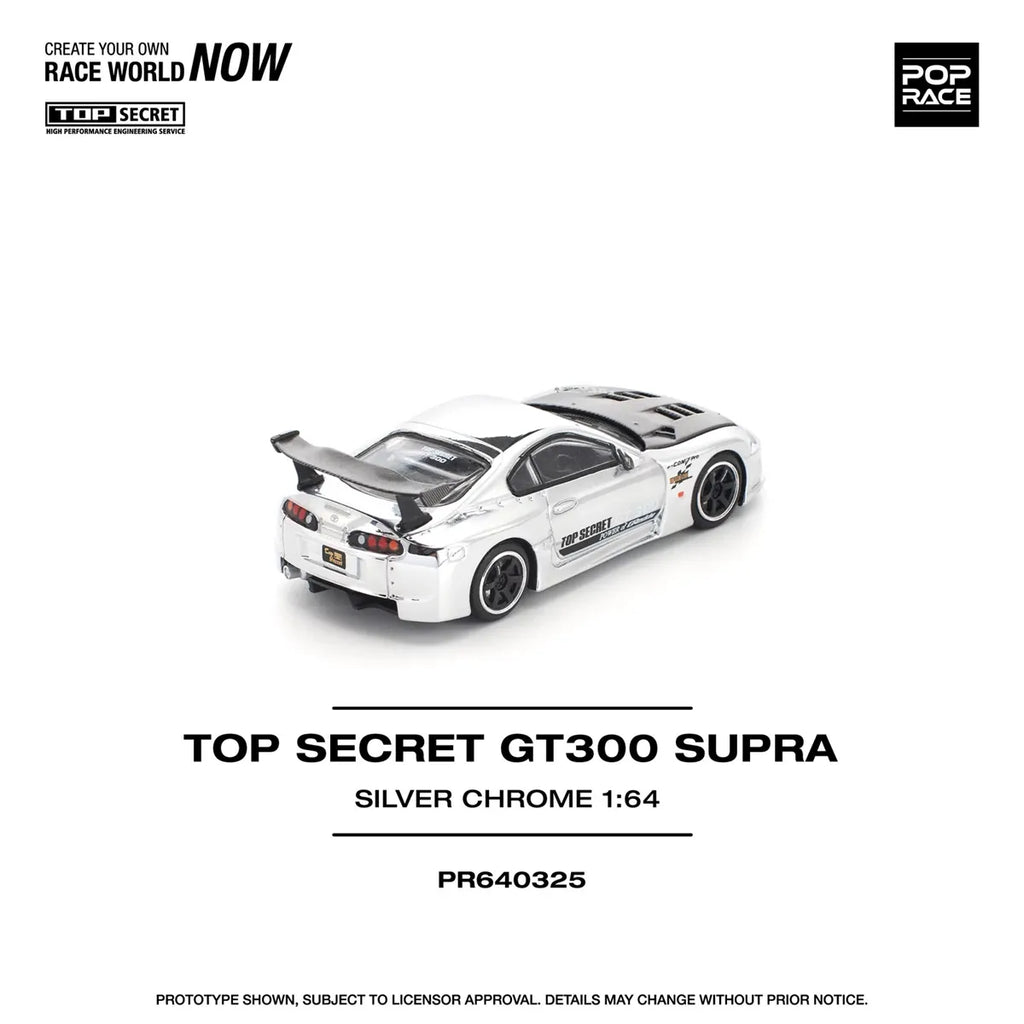 Toyota Supra A80 GT300 Chrome Silver 1:64