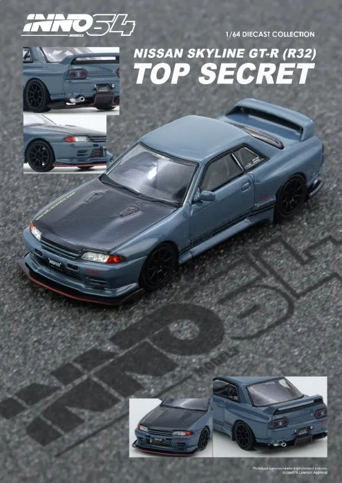 Nissan Skyline GT-R R32 Top Secret Stealth Grey 1:64