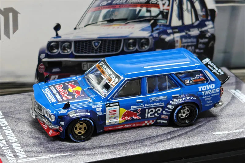 Mazda RX3 Station Wagon Mad Mike D1GP 2024 Blue 1:64