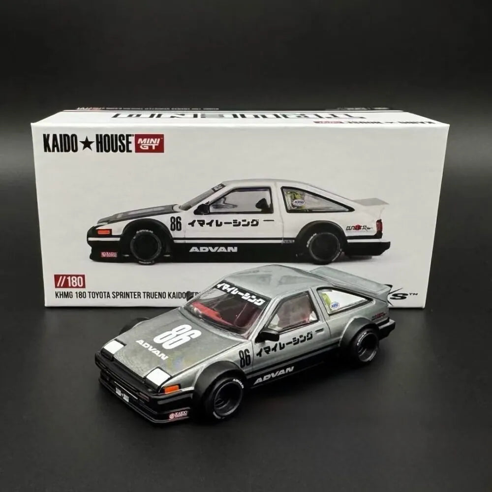 Toyota Sprinter Trueno AE86 KHMG Chase Edition Silver Black 1:64