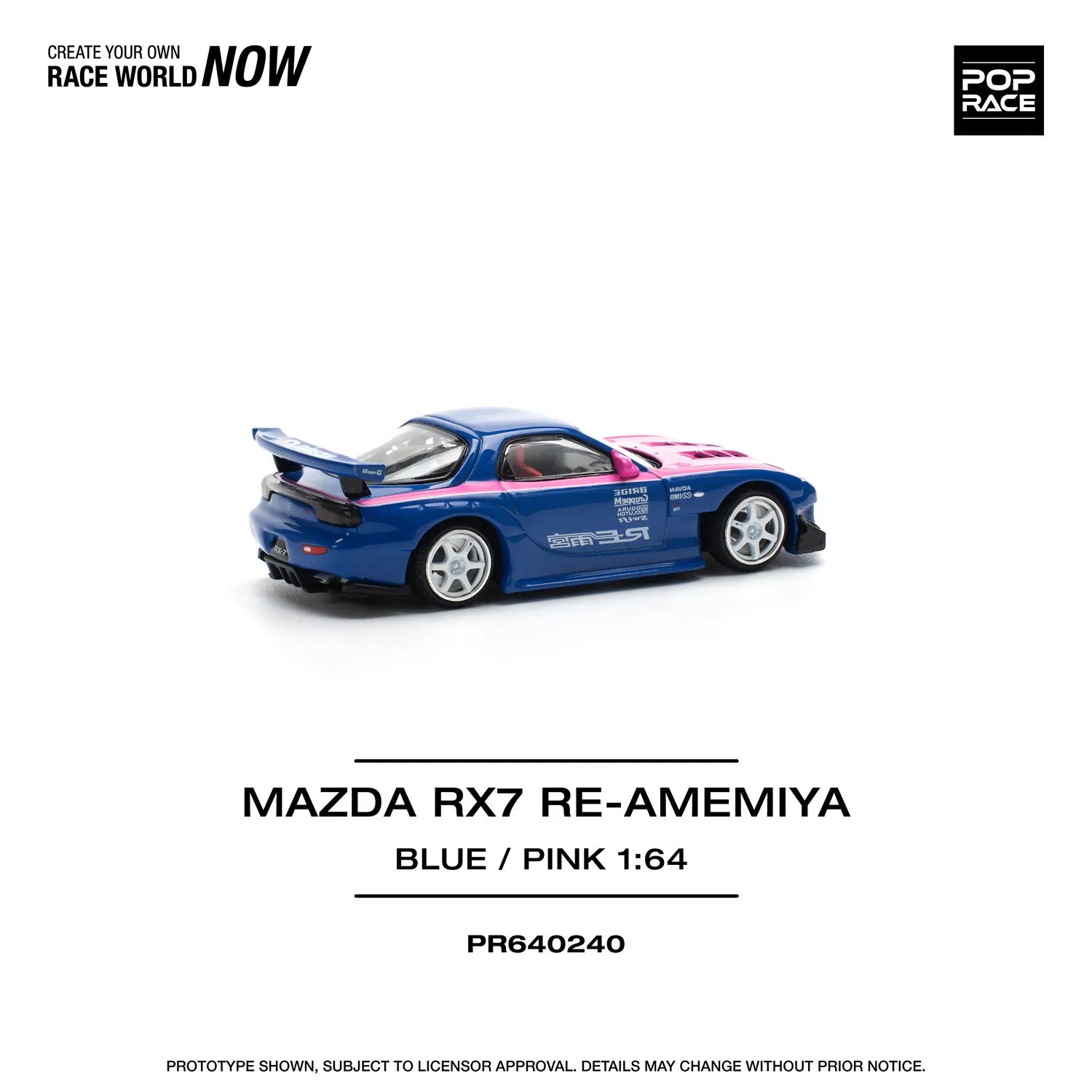 Mazda RX-7 FD3S RE Amemiya Blue Pink 1:64