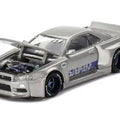 Nissan Skyline GT-R R34 Kaido Works Shinjuku V1 Silver 1:64