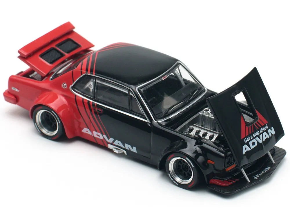 Nissan Skyline Kenmeri GT-R V8 Drift Advan Red Black 1:64