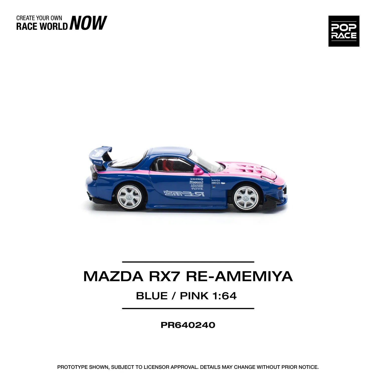 Mazda RX-7 FD3S RE Amemiya Blue Pink 1:64