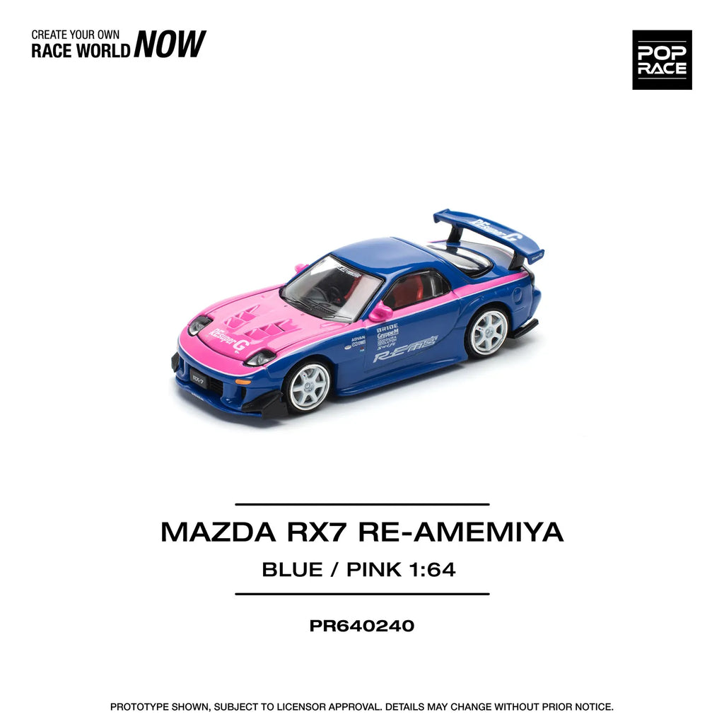 Mazda RX-7 FD3S RE Amemiya Blue Pink 1:64