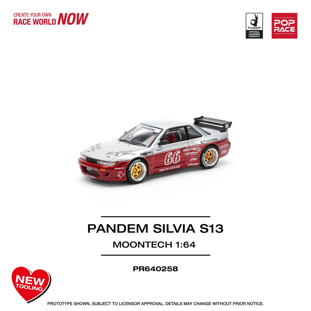 Nissan Silvia S13 Pandem Moontech #66 Red White 1:64